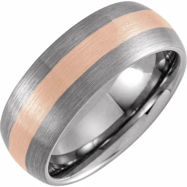 Tungsten 8 mm Half Round Band