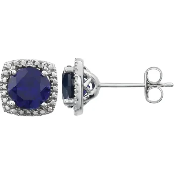SS Lab Sapphire & .015CTW Diamonds