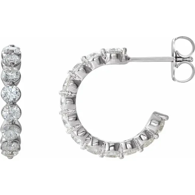 SS 2 1/3 CTW Lab-Grown Diamond Hoop
