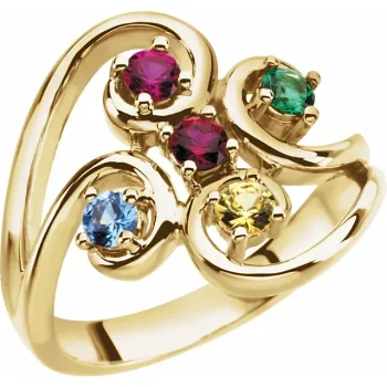 10K Gold 5-Stone Family Ring