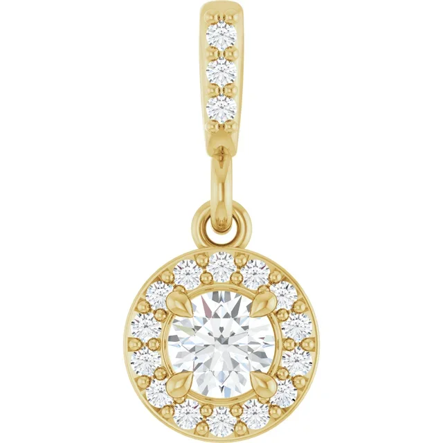 1/5 CTW Yellow Gold Diamond Halo-Style Pendant