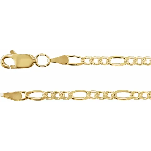14K 2.5 mm Figaro Chain