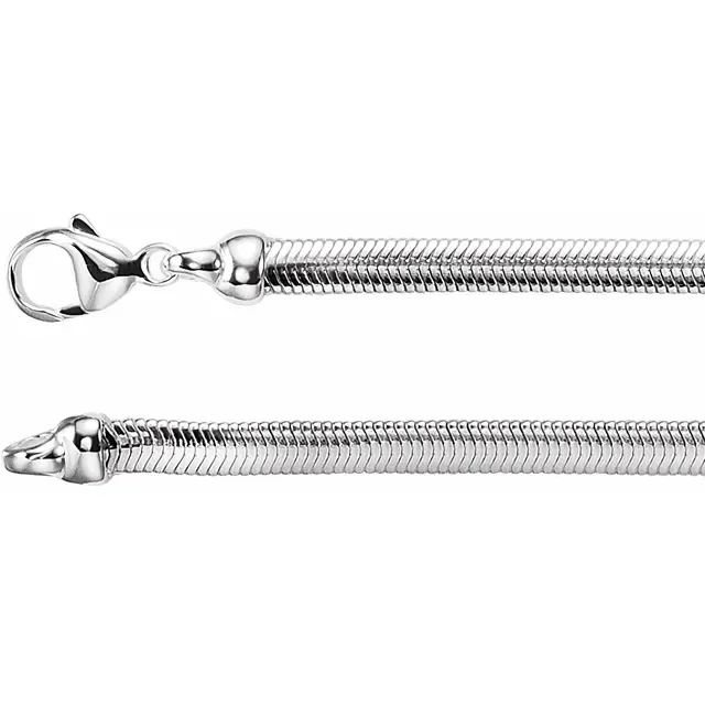 Sterling Silver Oval Snake Chain