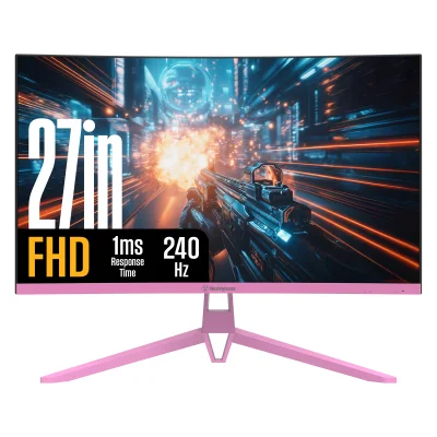 Westinghouse 27" Curved PC Gaming Monitor, Pink